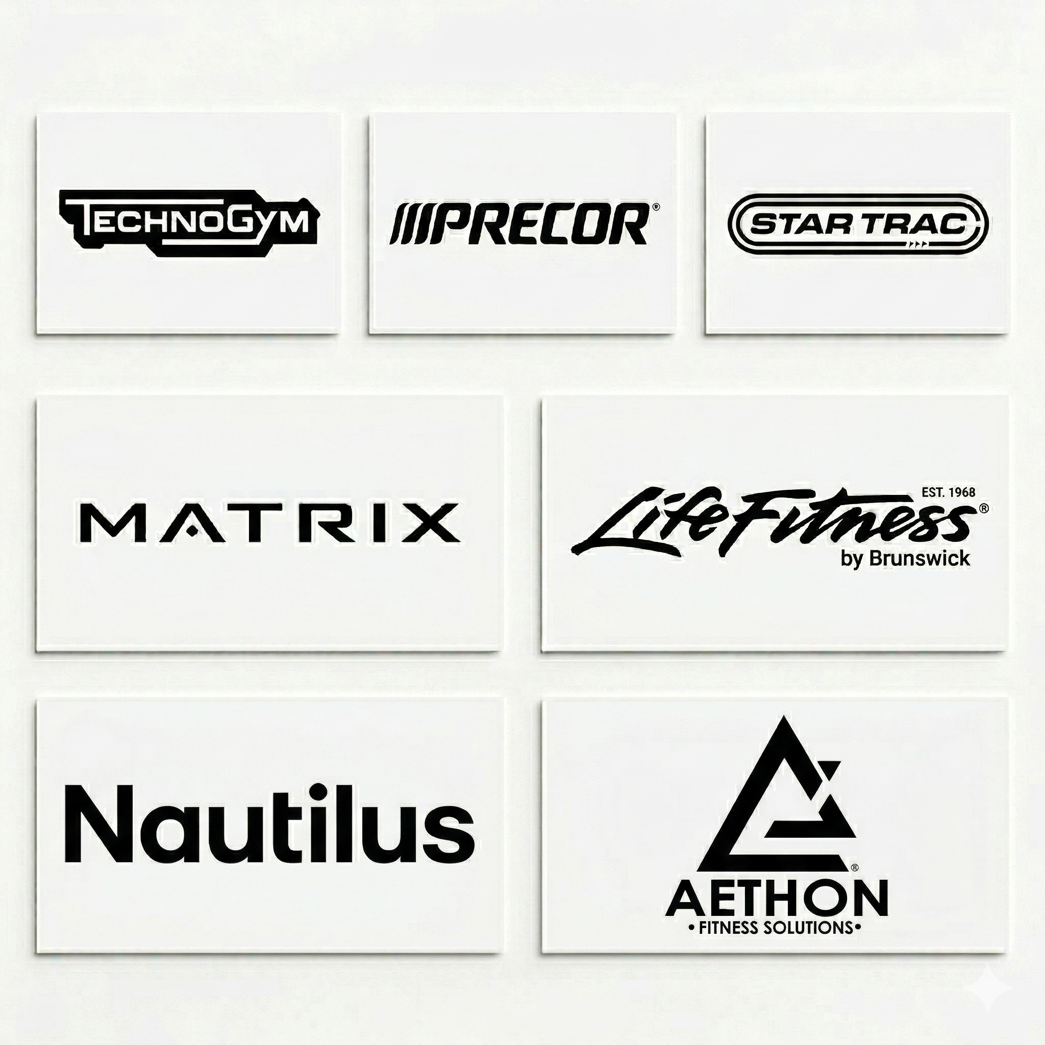 Marcas disponibles: Technogym, Precor, Star Trac, Matrix, Life Fitness, Nautilus y Aethon